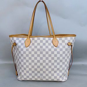 Louis Vuitton Neverfull Mm Damier Azur White